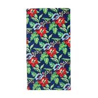 Dream the day away by the sky blue water on this Lauren Ralph Lauren beach towel, flaunting a retro Hawaiian motif and Ralph Lauren logo. Dream the day away by the sky blue water on this Lauren Ralph Lauren beach towel, flaunting a retro Hawaiian motif and Ralph Lauren logo.