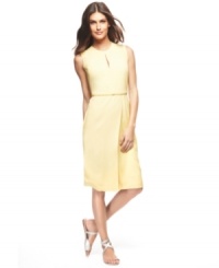 A dress that defines chic minimalism. Subtle touches--slender keyhole cutouts, a slim belt and a graceful, wrap-style skirt--combine for a look that's both simple and striking. By Francisco Costa for Calvin Klein. A dress that defines chic minimalism. Subtle touches--slender keyhole cutouts, a slim belt and a graceful, wrap-style skirt--combine for a look that's both simple and striking. By Francisco Costa for Calvin Klein.
