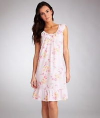 Lauren Ralph Lauren Maidstone Knit Short Gown Plus Size, 2X, Pink Floral Lauren Ralph Lauren Maidstone Knit Short Gown Plus Size, 2X, Pink Floral