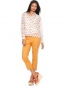 In a hot hue, these Bar III cropped skinny trousers are perfect for showcasing spring's statement sandals!