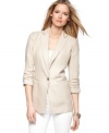 Crafted from crisp linen, MICHAEL Michael Kors' plus size jacket is a perfect topper for the season! (Clearance)