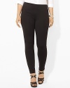 A slim, fitted leg creates a modern look on the flattering Mani pant in sleek stretch jersey.