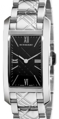 Burberry Women's BU1098 Check Engraved Black Dial Stainless Steel Watch Burberry Women's BU1098 Check Engraved Black Dial Stainless Steel Watch