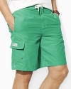 The relaxed-fitting Kailua trunk is crafted in a bold solid hue from quick-drying nylon.