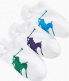 Polo Ralph Lauren Girl's 3-Pack Assorted Big Pony Ped Socks