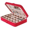 Sueded Jewelry Box with 24 Sections in Red - Maria - Jewelry Boxes by Mele - 0054522M