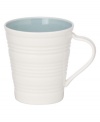 Find style and substance in the Tin Can Alley mug. A blue glaze and concentric grooves – four degrees – give the Lenox dinnerware an understated elegance in versatile bone china.