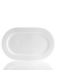 Set 5-star standards for your table with this sleek oval platter from Hotel Collection. Balancing a delicate look and exceptional durability, the translucent Bone China collection of dinnerware and dishes is designed to cater virtually any occasion. Set 5-star standards for your table with this sleek oval platter from Hotel Collection. Balancing a delicate look and exceptional durability, the translucent Bone China collection of dinnerware and dishes is designed to cater virtually any occasion.