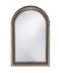 Create a look of overarching elegance with the Montreal wall mirror. A chunky rope design and brushed nickel finish reflect a well-decorated foyer or bedroom. Create a look of overarching elegance with the Montreal wall mirror. A chunky rope design and brushed nickel finish reflect a well-decorated foyer or bedroom.