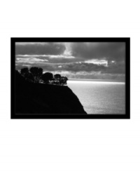 Upgrade your view. Tree-lined cliffs give way to the ocean below in this breathtaking black-and-white landscape by Ashley Beck. A wooden frame completes the picture so it's ready to hang in any space. Upgrade your view. Tree-lined cliffs give way to the ocean below in this breathtaking black-and-white landscape by Ashley Beck. A wooden frame completes the picture so it's ready to hang in any space.