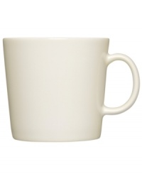 With a minimalist design and unparalleled durability, the large Teema mug makes preparing and serving hot drinks a cinch. Featuring a sleek profile in timeless white porcelain by Kaj Franck for Iittala. With a minimalist design and unparalleled durability, the large Teema mug makes preparing and serving hot drinks a cinch. Featuring a sleek profile in timeless white porcelain by Kaj Franck for Iittala.