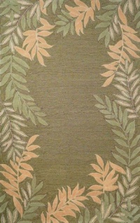 Liora Manne Spello Fern Border Round Rug, 8-Feet, Green Liora Manne Spello Fern Border Round Rug, 8-Feet, Green