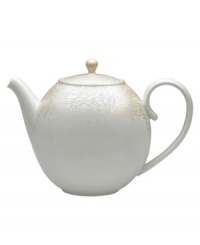 A soft, feminine look with Denby durability, the Lucille Gold teapot promises lasting style and modern grace. In a pattern inspired by vintage lace and designed by English stylemaker, Monsoon, shimmering gold swirls adorn creamy porcelain in this set of dinnerware. The dishes are beautiful for every day and occasion. A soft, feminine look with Denby durability, the Lucille Gold teapot promises lasting style and modern grace. In a pattern inspired by vintage lace and designed by English stylemaker, Monsoon, shimmering gold swirls adorn creamy porcelain in this set of dinnerware. The dishes are beautiful for every day and occasion.