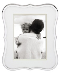 Shiny silver plate flows in graceful curves around the Crown Point picture frame, accenting a personal gallery with the modern polish of kate spade new york. Its white mat provides a crisp, clean contrast to any photo. Shiny silver plate flows in graceful curves around the Crown Point picture frame, accenting a personal gallery with the modern polish of kate spade new york. Its white mat provides a crisp, clean contrast to any photo.