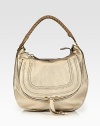 EXCLUSIVELY AT SAKS in Metallic Beige. A slouchy silhouette in frosted metallic calfskin leather, finished with a signature tennis-wrapped handle. Top handle, 8 dropTop zip closureHidden open pocket under flapOne inside zip pocketOne inside open pocketCotton lining15¾W X 15H X 5DMade in Italy