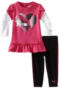 Puma - Kids Baby-Girls Newborn Promo Legging Set, Beetroot, 3-6 Months Puma - Kids Baby-Girls Newborn Promo Legging Set, Beetroot, 3-6 Months