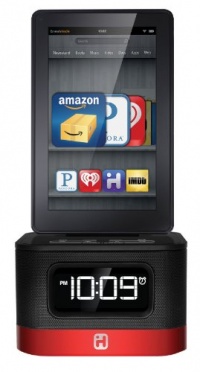 iHome iK50B SMARTDESIGN Space Saver FM Stereo Alarm Clock/Charger for Kindle Fire, Black iHome iK50B SMARTDESIGN Space Saver FM Stereo Alarm Clock/Charger for Kindle Fire, Black