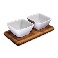 Beautiful porcelain and bamboo serveware collection from BIA Cordon Bleu. Serve sauces and dips from these sets of mini dishes. Beautiful porcelain and bamboo serveware collection from BIA Cordon Bleu. Serve sauces and dips from these sets of mini dishes.