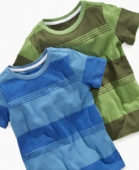 Show off his stripes. He can complement his casual cool with one of these five-stripe tees from Greendog. Show off his stripes. He can complement his casual cool with one of these five-stripe tees from Greendog.