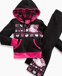 She can snuggle up in these cozy fleece pants with a crown Hello Kitty graphic exclusive to Macy's! She can snuggle up in these cozy fleece pants with a crown Hello Kitty graphic exclusive to Macy's!