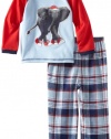 Little Me Baby-Boys Infant Elephant Pajama, Blue Plaid, 18 Months