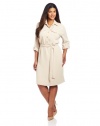 Jones New York Women's Plus Size Long Sleeve Tunic Dress With Tie