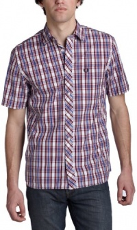 Fred Perry Men's Short Sleeve Tartan Shirt,White/Red/Rich Blue,XX-Large Fred Perry Men's Short Sleeve Tartan Shirt,White/Red/Rich Blue,XX-Large