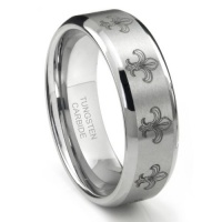 Tungsten Carbide Fleur De Lis Wedding Band Ring Sz 11.0 Tungsten Carbide Fleur De Lis Wedding Band Ring Sz 11.0