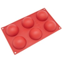 Freshware 6-Cavity Half Sphere Silicone Mold and Baking Pan Freshware 6-Cavity Half Sphere Silicone Mold and Baking Pan