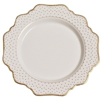 Defined by graceful silhouettes and subtle polka-dot details in hand-painted gold, this porcelain whiteware from Anna Weatherly adds a charming element to the table. Pair with more lavish pieces from Anna's assortment, or more simple accessories for an understated elegance. Defined by graceful silhouettes and subtle polka-dot details in hand-painted gold, this porcelain whiteware from Anna Weatherly adds a charming element to the table. Pair with more lavish pieces from Anna's assortment, or more simple accessories for an understated elegance.