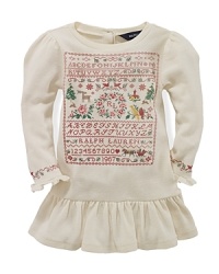 An adorable holiday-inspired print enlivens a comfy, casual dress with sweet ruffles in soft cotton waffle knit. An adorable holiday-inspired print enlivens a comfy, casual dress with sweet ruffles in soft cotton waffle knit.