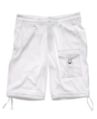With the comfortable feel of terry cloth, these Sean John shorts are sporty casual done right. With the comfortable feel of terry cloth, these Sean John shorts are sporty casual done right.