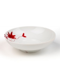 Sprinkle your table with vibrant red flowers with the light and breezy Pure Red fruit bowl from Mikasa. The classic shape makes this collection dinnerware and dishes ideal for everyday use while the airy, organic design also makes a festive dinner party set. Sprinkle your table with vibrant red flowers with the light and breezy Pure Red fruit bowl from Mikasa. The classic shape makes this collection dinnerware and dishes ideal for everyday use while the airy, organic design also makes a festive dinner party set.