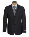 DKNY Mens 2 Button Dark Gray Windowpane Slim Fit Wool Sport Coat Jacket