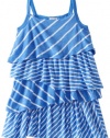 Splendid Littles Girls 2-6X Toddler Venice Slub Stripe Dress, Cornflower, 3T