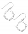 Decorative style. Studio Silver's unique cut-out earrings feature a chic shape and textured surface in sterling silver. Approximate drop: 1-1/4 inches.