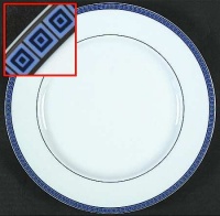 Bernardaud Athena Platinum Navy Dinner Plate