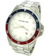 Men's Stainless Steel Watch with White Dial