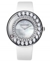 Sparkling crystals float whimsically around the face of this Lovely Crystals watch from Swarovski.