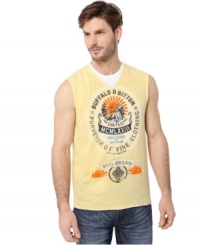 Get graphic in your weekend wardrobe with this cool muscle tee from Buffalo David Bitton. Get graphic in your weekend wardrobe with this cool muscle tee from Buffalo David Bitton.