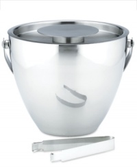 Keep drinks frosty cold with Gorham's timeless ice bucket, featuring brilliant stainless steel with a lid to seal in freshness. Includes tongs. Keep drinks frosty cold with Gorham's timeless ice bucket, featuring brilliant stainless steel with a lid to seal in freshness. Includes tongs.