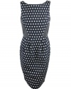 Carmen Marc Valvo Womens Polka Dot Jacquard Dress