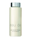 2 in 1 hair and body formula. The fluid gel texture lathers, cleans, and rinses easily, leaving hair and skin clean, soft, and delicately scented (perfume percentage: 2.5%). Enriched with moisturizing and soothing agents for daily use and well-being.