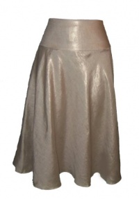 Lauren By Ralph Lauren Metallic Gold Linen Skirt Size 20W