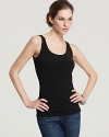 The essential layering piece or stunning on its own, this DKNY tank is the epitome of city-chic style.