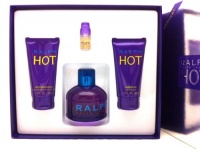 Ralph Hot by Ralph Lauren for Women 4 pc. Set, (Eau De Toilette Spray 3.4 oz. + Body Lotion & Shower Gel 1.7 oz. + Mini 2 Ml.)