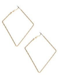 GUESS Gold-Tone Shaped Text Hoop Earrings GUESS Gold-Tone Shaped Text Hoop Earrings