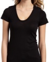 Splendid Women's Very Light Jersey Scoop Neck Tee,Black,X-Small