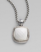 From the Albion Collection. Bright white agate is richly framed in pavé diamonds.Diamonds, 0.48 tcw White agate Sterling silver About ½ square Imported Please note: chain sold separately.