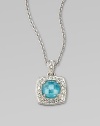 EXCLUSIVELY AT SAKS.COM. Add a little color with this pavé crystal embellished blue ceramic accented cubic zirconia doublet stone design on a link chain. CrystalsBlue ceramic accented cubic zirconiaRhodium-plated brassLength, about 16 to 18 adjustablePendant size, about ½Lobster clasp closureImported 